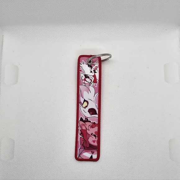 Hazbin Hotel Angel Dust Keychain Double Sided Soft Keychain Angel w/ Fat Nuggets - Picture 5 of 9